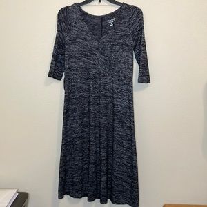 Isabel Maternity Black and White Soft V Neck Dress Size XS